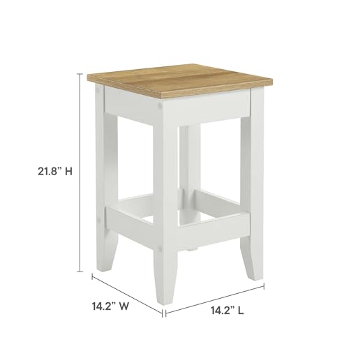 Modway Sunbrook Butaco para Barra de Cocina 22 pulgadas en Blanco Roble - Estilo Moderno miniatura 3