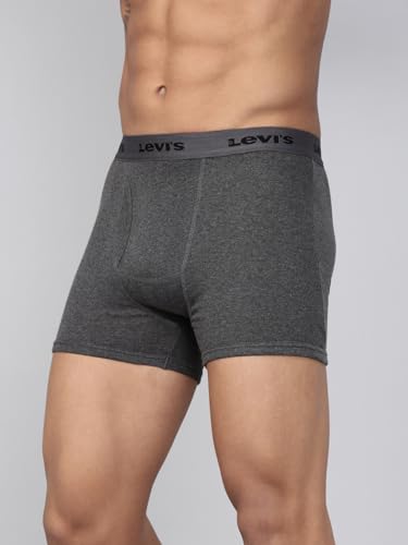 Image of Levi's 001 Classic Boxer Brief for Men | 100% Pure Cotton | Solid | Mid-Rise Men's Underwear | Anti-Roll Waistband | Durable Comfort with Extra Supportive Gusset | Functional Fly | Pack of 2