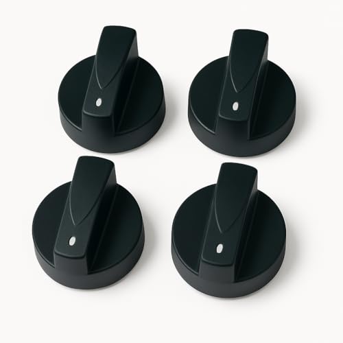 Image of Gas Stove Control Knob (Pack of 2) | LPG Gas Chulha Replacement Knobs | Push Fit Cooktop Knobs | Heat Resistant Plastic | Black