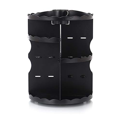 CALIBAN Organizador de Maquillaje Caja de Almacenamiento Rotativa Multifunción para Cosméticos, Se adapta a diferentes tamaños de Cosméticos Negro