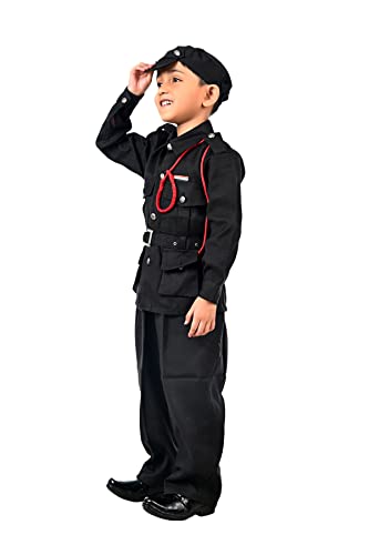 Image of BookMyCostume Black Commandos NSG Security Profession Fancy Dress Costume 12-13 years