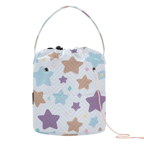 Lovely Colorful Stars Crochet Bags with Holes for...
