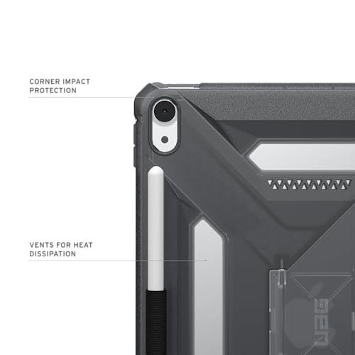 Image of Urban Armor Gear UAG Designed for iPad Air 11 inch Case (8th /7th /6th Gen, M5 /M4 /M2) (A3360, A3361, A3362) Scout Plus Rugged Protective Cover with Kickstand and Pencil Holder - Translucent Ash Grey