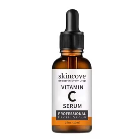 Skincove Suero de vitamina C  Suero facial antienvejecimiento con vitamina C, ácido hialurónico, vitamina E  Suero iluminador  tono de piel