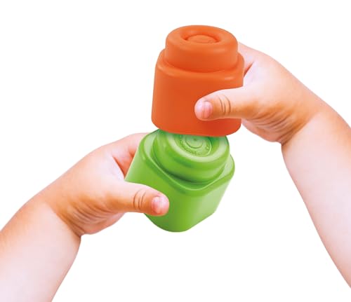 Image of Clementoni Soft Clemmy - Touch and Play Sensory Puppy, Children 6-36 Months, Fox Shaped Binder Basket with 4 Bricks, Early Childhood Game, Develops Manual and Touch, Made in Italy, 17487