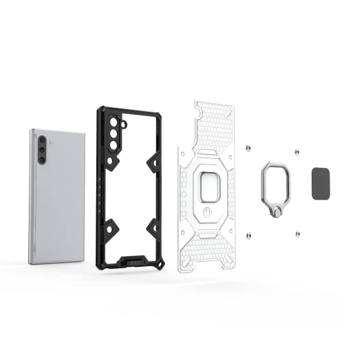 Image of TPU Tough Armor Bumper Back Case Cover For Samsung Galaxy Note 10|Ring Holder & Kickstand In-Built|360 Degree Protection Back Case Cover For Samsung Galaxy Note 10 (Transparent)