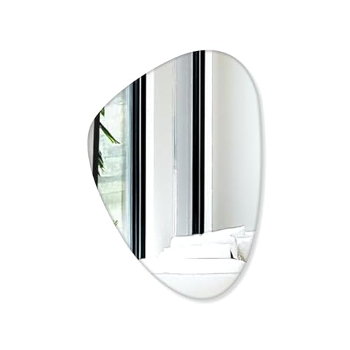 Image of Creative Arts n Frames 14x20 inch 5mm Thick Beveled Smooth Edges Frameless Wall Mount HD Mirror Home Office Hotel Decor for Living Restroom Bedroom Bathroom (Irregular Shape 14x20 inch HD Mirror.)