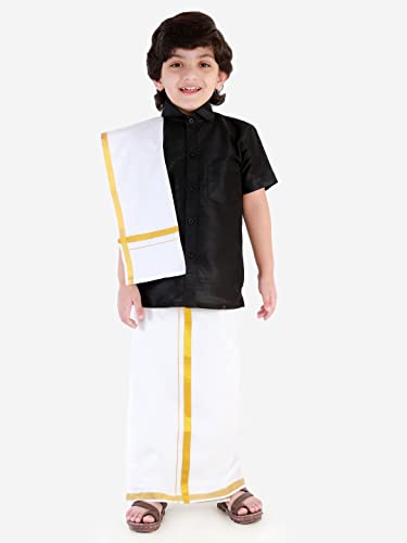 Image of VASTRAMAY Boy's Silk Blend Regular Fit Shirt