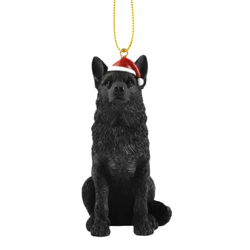 Boulevard East Concepts Black German Shepherd Dog Christmas Ornament Figurine Holiday Collectible Gifts #TOP14