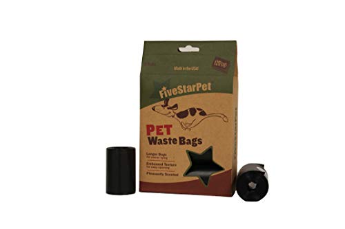 Image of Five Star Pet 9 inch x 14.25 inch Made in USA Easy Open Poop Bags Dog Waste Bags, 8 Refill Rolls, 120 Bags