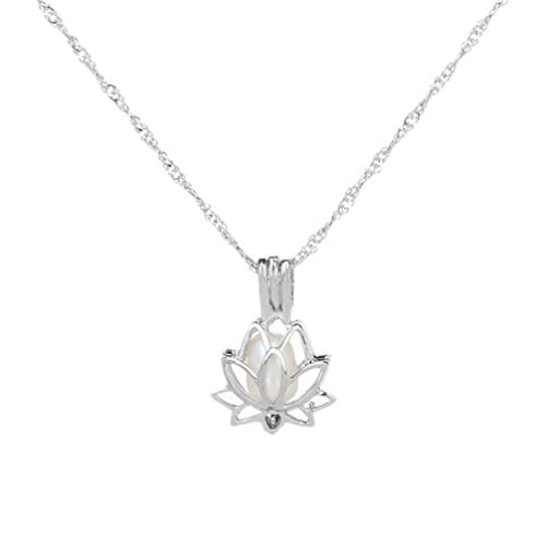 USHOBE Collar Luminoso Ajustable Con Colgante De Flor De Loto