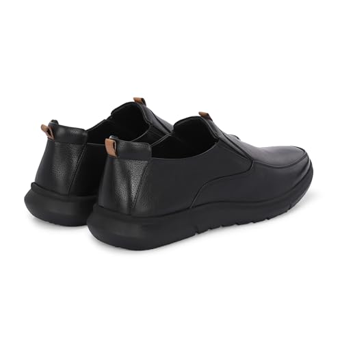 Image of Blue Leather By Centrino Genuine Leather Men's Formal Slip on Loafers |Comfort Trendy Non Lace-Up Design |Flexible Mocassins |Leather with Anti-Skid Sole |Perfect for Office Wear & Formal Dress (3997)