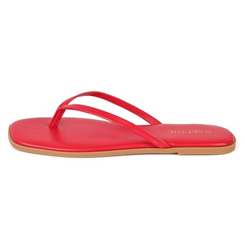 Image of Flip Flops Sandals for Women Square Toe Lightweight Thong Slides