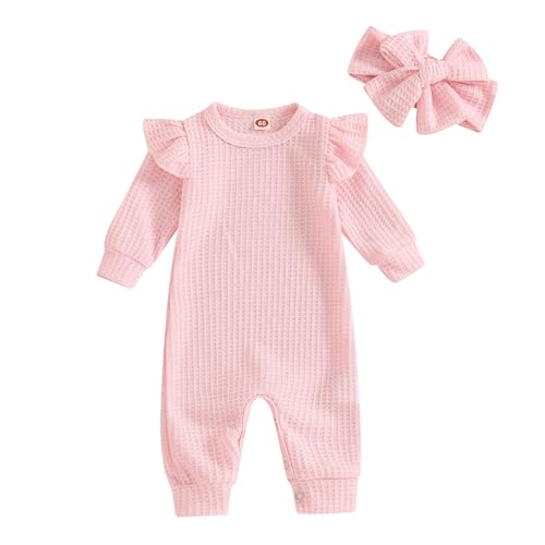 Image of Lucikamy Newborn Baby Boy Girl Clothes Infant Romper Jumpsuit Long Sleeve One Piece Bodysuit Fall Winter Coming Home Outfit