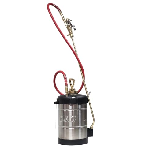 B&G - Primeline 1 Gallon Stainless Sprayer (N124-CC-24) - Extenda-Ban Valve - 24 Brass Extension - 4-Way Crack & Crevice Tip - Durable Precise Field Repairable