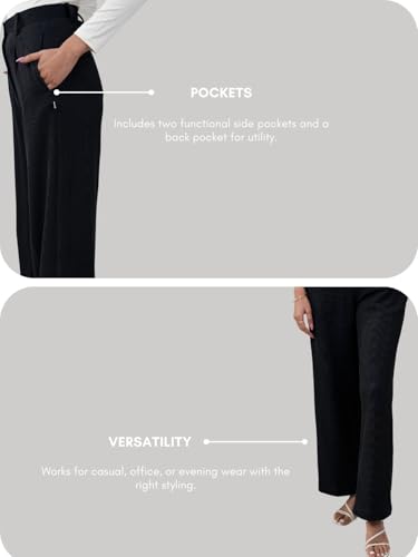 Image of GRECIILOOKS Trousers for Woman | Womens High Rise High Waist Flared Korean Style | Formal Pant for Women Office Wear| Track Pants for Womans Elegant for College & Events (Available in Plus Size)