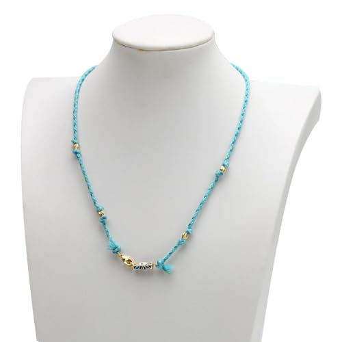 Collier tressé Evil Eye porte-bonheur avec pendentif Rainbow ajustable - 6