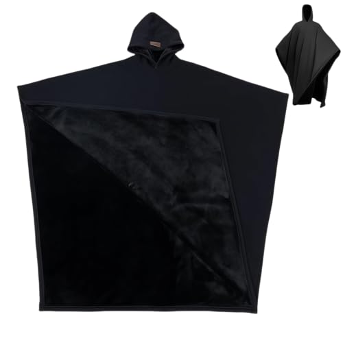2025 Arcane Hoodie Unisex Loose Blanket Hoodie for Men and Women Oversized Long Sleeve Sweatshirt All Body Types with Cloak Design (Black)