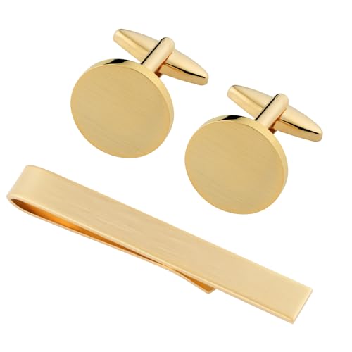 GWD Cufflinks and Tie Clip Set for Men Personalized Cuff Links Business Wedding Father's Day Gift