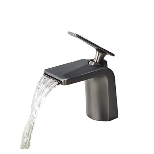 Grifo de lavabo gris monomando para evitar salpicaduras 2