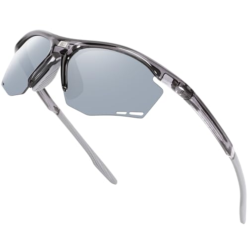 Image of BIRCEN Mens Polarized Sunglasses for Sports: TR90 Lightweight Sun Glasses Wrap Around Shades for Fishing Driving Cycling