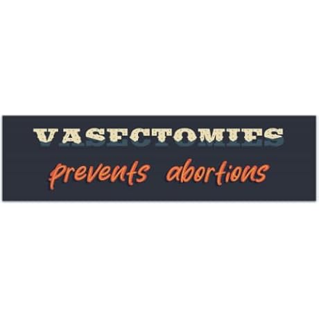 Vasectomies Prevent Abortions Pro Choice Waterproof Bumper Sticker [00577]