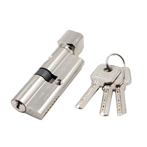 Cylinder Lock, 1Set Door Cylinder Lock Biased 70mm Anti-Theft Entrance Metal with 3 Keys(Gray)