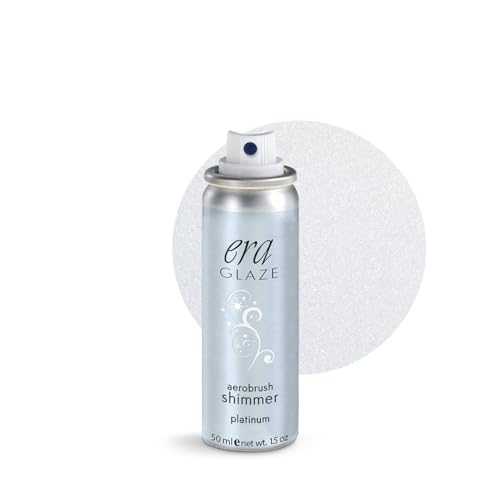 ERA Glaze spray makeup, SHIMMER - PLATINUM, 1.5 ounce, professional airbrush cosmetics by Era Beauty