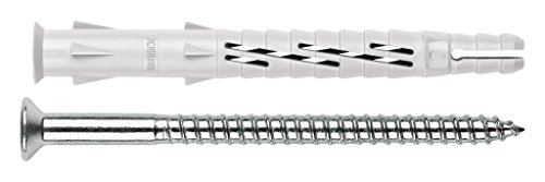 INDEX Fixing Systems TNUXA08080 [T-NUX A] Taco de nylon universal de alto rendimiento. Cabeza avellanada (8 x 80 Ø8), 8 x 80 mm, diámetro de 8 mm, Set de 50 Piezas