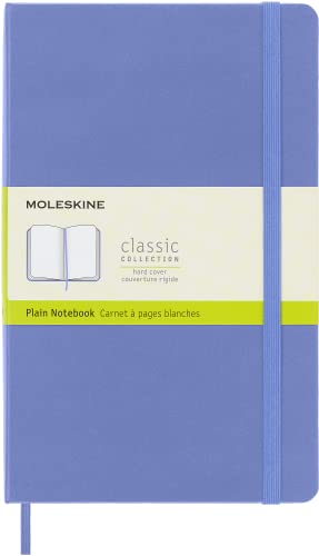 Moleskine Classic Notebook, Taccuino con Pagine Bianche, Copertina Rigida e Chiusura Elastica, Formato Large 13 x 21 cm, Colore Blu Ortensia, 240 Pagine