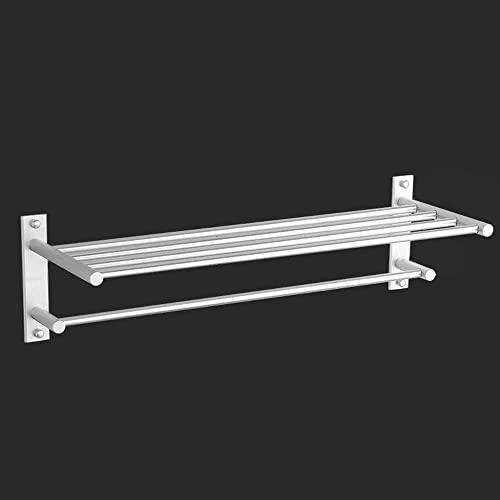 Rack de serviette murale en aluminium double couche LWX pour salle de bain