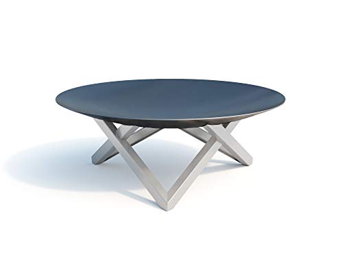 SvenskaV Feuerschale Futura 58cm für Garten & Terrasse (Rohstahl, XXL) - Design Feuerschalen rund für Outdoor Feuerstelle - Feuerfeste Schale groß...