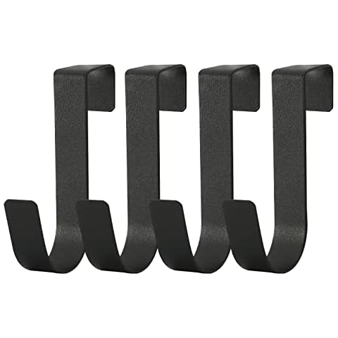 Eywlwaar Over The Cabinet Door Single Hooks 4 Pack (Black) Cover