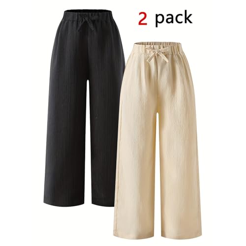 Pantalon palazzo fille taille élastique confortable jambes larges - 3