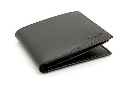 Preisvergleich Produktbild Ellersberg Herren Ledergeldbörse Querformat #WI34851 Dunkelbraun