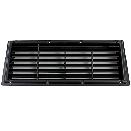 Grille d'aération pour réfrigérateur, caravane, camping-car, caravane, plastique noir 374 x 148 mm avec filet