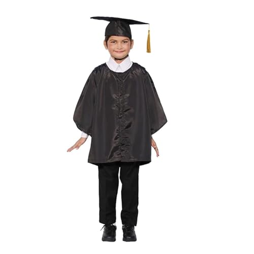 Image of Kids Convocation Dress Graduation Gown and Cap Set | Breathable Polyester | Ideal for School, Nursery & Kindergarten Graduation