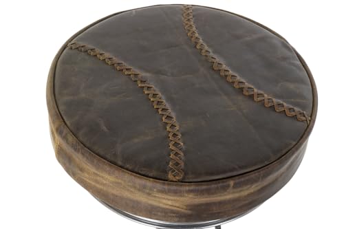 Tabouret métal cuir marron pour gagner de l'espace avec un siège haut robuste et original