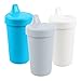 Re-Play Made in The USA 3pk Toddler Feeding No Spill Sippy Cups for Baby, Toddler, and Child Feeding - Sky Blue, Grey, White (Modern Blue) Durable, Dependable and Toddler Tough Sippy Cups