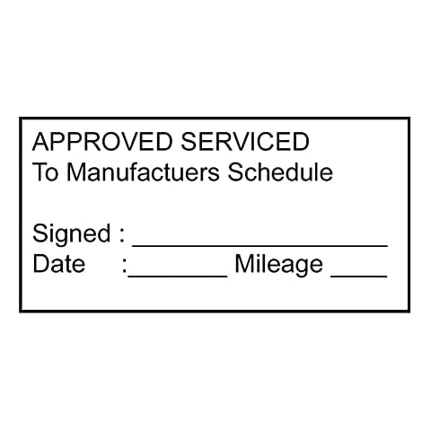 Approved SERVICED to Manufacturers Schedule Self Inking Garage Mechanic Home Service Self Inking Rubber Stamp Size - 59 X 23 MM Cover