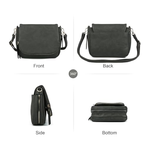Image of Crossbody Bags for Women Small Pu Leather Over the Shoulder Purses and Flap Cross Body Handbags with Multi Pockets
