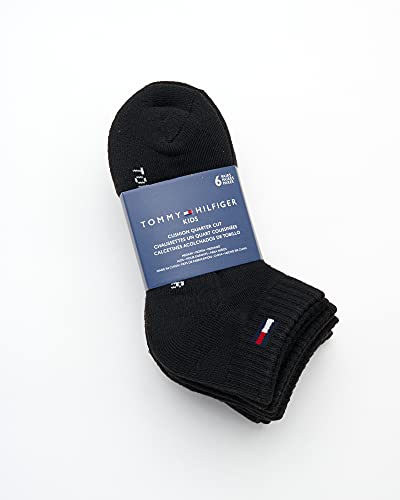 Tommy Hilfiger Boys' Athletic Socks - Performance Cushion Quarter Cut Ankle Socks (6 Pack)3