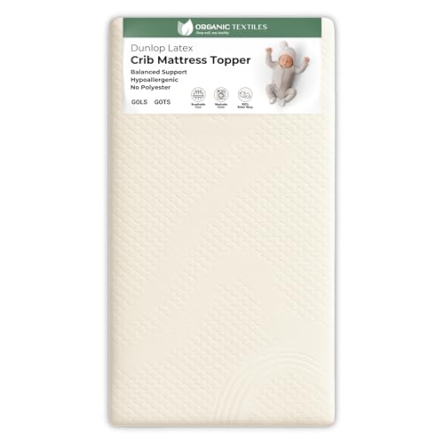 ORGANIC TEXTILES Organic Baby Mattress Topper with Organic Cotton Cover