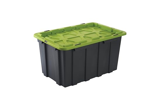 Image of UNIBOX 60L Heavy Duty Flip Lid Storage Container, 63 x 42 x 32 cm, Durable COPP + HOMO PP, Recycled Material, Secure Clip Down Lid