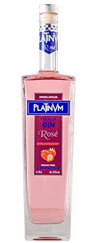 Ginebra Premium de Fresa Platinvm Rosé 75 cl.- ideal verano, fiestas, regalo día de la madre, Navidad, cumpleaños, San Valentín, gin tonic, ella