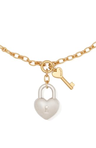 Image of Kate Spade New York Heart You Statement Pendant, Silver and Gold, One Size, Cubic Zirconia, Cubic Zirconia, One Size, Cubic Zirconia, One Size, Cubic Zirconia, Cubic Zirconia, Cubic Zirconia, One