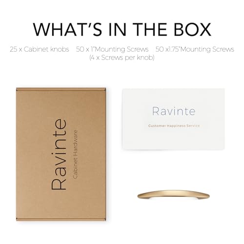Image of Ravinte 25 Pack 3 Inch Kitchen Cabinet Handles Champagne Bronze Cabinet Pulls Drawer Pulls Kitchen Hardware