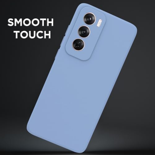 Image of Outlouders Back Cover for Oppo Reno 12 Pro 5G | Camera Protection | Durable Soft Matte Silicone Bumper Case (Aqua Blue)