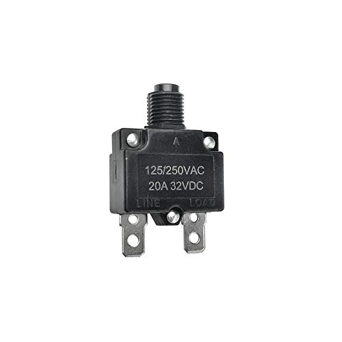 Mgi Speedware Push-To-Reset Circuit Breaker, 125/250Vac 32Vdc, 2-Pack (20A) #TOP2