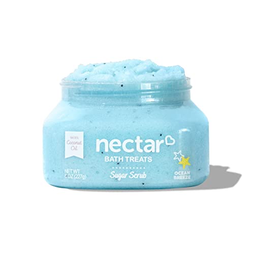 Sugar Body Scrub, Vegan Exfoliating Scrub, Shea Moisture Sugar Scrub, Ocean Breeze Body Scrub, Butt & Bikini Scrub, Pre-Shave Leg Exfoliator For Women & Teen Girls, Natural And Cruelty-Free Body Skin Care, 8 Oz (Ocean Breeze) #TOP26